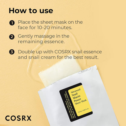 COSRX Mask Advanced Snail Mucin Power Sheet – Intensive Hydration & Skin Repair